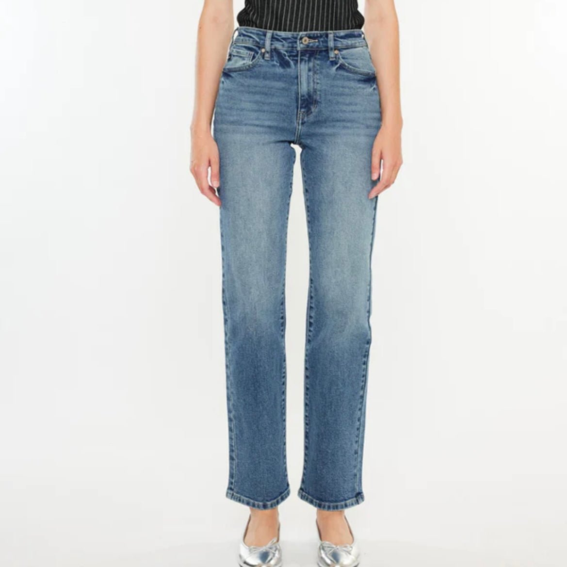 Kancan Ophelia High Rise Straight Denim Jean Pants