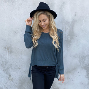 Snuggle Up Fleece Hunter Green Sweater Top - Dainty Hooligan